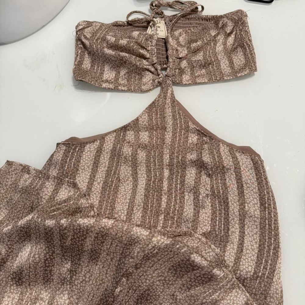 Style Rack Tan and Brown Striped Maxi Dress